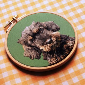 Bica, embroidered dog portrait